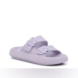 NIB Women’s Size 8 (Euro Sz 38-39) Mix No. 6 Sianey Buckle Slide Sandals Purple
